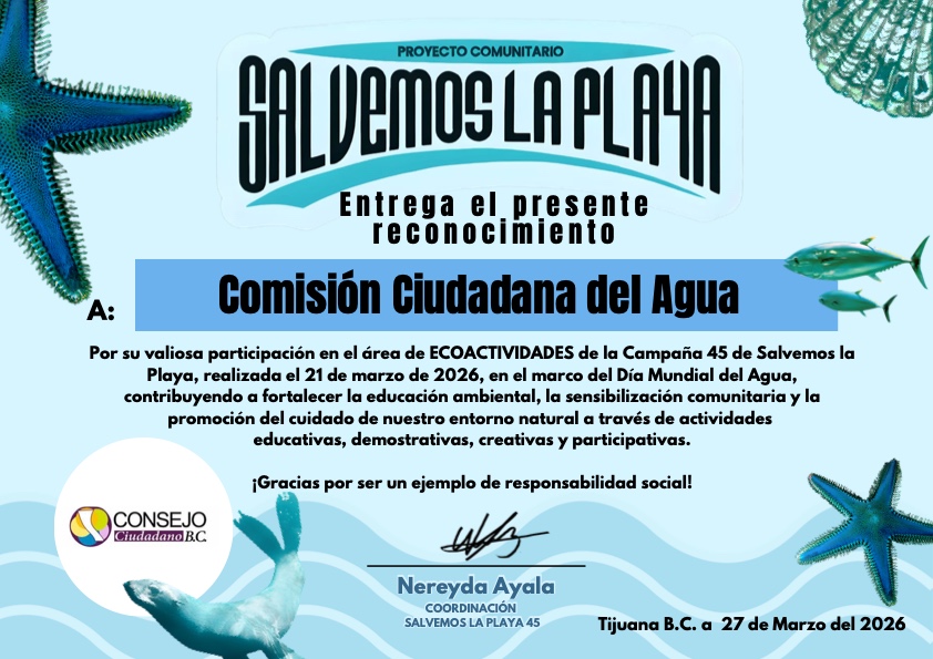 RECONOCIMIENTO SALVEMOS LA PLAYA